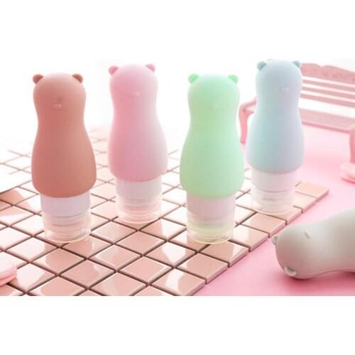 Portable Empty Cute Silicone Refillable Bottle 90ml Travel Bottle Press Lotion Shampoo Cream Gel Cosmetic Squeeze Containers