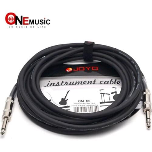 JOYO Instrument Cable Shielded Stereo to Mono Cable 6.3mm Male to 6.3mm Male plug 15ft Black