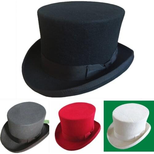 Wool Felt Low Short Stovepipe Topper Top Hat For Men Women - Many Colors