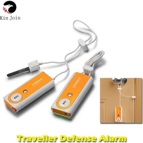 Security Traveller Defense Alarm Indoor Security Protection Portable Door Alarm with Flash Light Sensor Detector 100dB