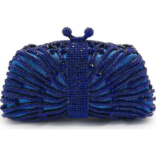 Blue/Red/Green/Silver Color Gemstone Purses Clutch Purse Evening Crystal Bag Luxury Women Clutches Bag Diamond Shoulder Handbags