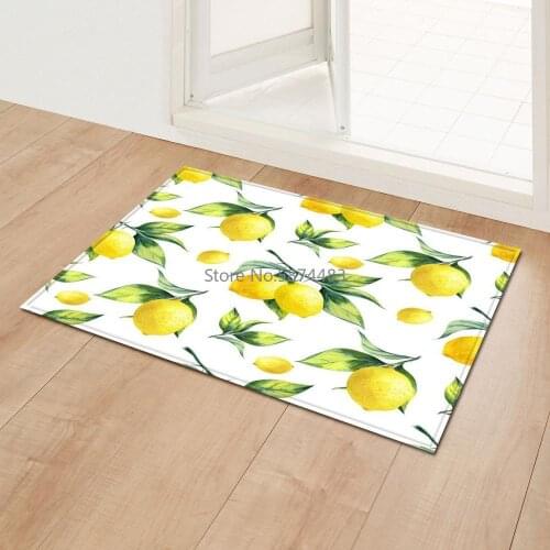 Modern Lemon Pattern Carpet Indoor Entrance Doormat Floor Carpet Anti-slip Absorbent Kitchen Rugs Bathroom Mat for Home Decor