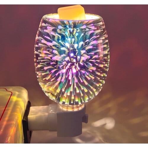 3D Glass Electric Wax Melt Warmer Candle Waxing Warmer Plug In, Metal Burner Melt Wax Cube Melter Fragrance Warmer- Home&Office