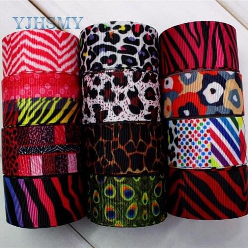 YJHSMY H-17410-1245,10 yards,25 mm ripple Ribbon Thermal transfer Printed grosgrain Wedding DIY Accessories materials gift wrap