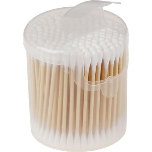 300pcs New Disposable Double Head Cotton Swab Applicator Swabs Bamboo Handle Sturdy For Beauty Makeup Nose Ears Cleaning