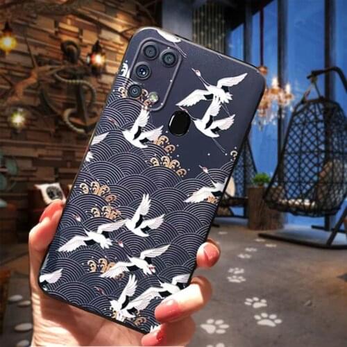 3D Phone Case For Samsung Galaxy M31 M51 M31S Prime Cases Cover For Fundas Samsung Galaxy M 31 51 31S Prime Case Cute Crane Case