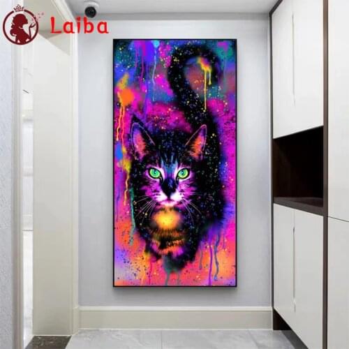 Diamond Embroidery Modern rock graffiti animals, cats Diamond Painting Full Square round drill Mosaic Cross Stitch Wall Art
