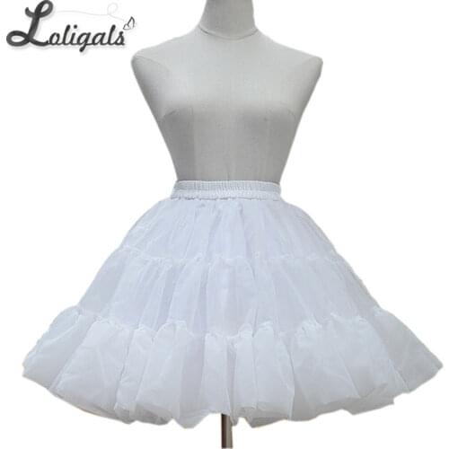 2019 New Lolita Organza Ball Gown Skirt Sweet Short Pettiskirt White/Black Crinoline Petticoat