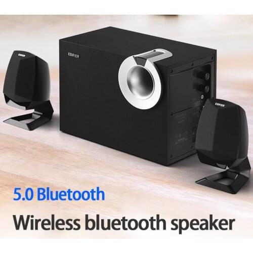 KYYSLB R201BT 18W Wireless Bluetooth Speaker Computer Overweight Subwoofer 2.1 Channel Wooden Home Desktop Audio