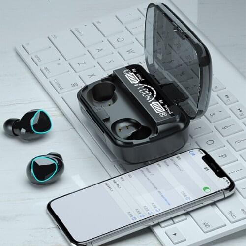 Wireless M10 TWS Mini Digital Display Bluetooth 5.1 In-Ear 9D Touch Control Sports Binaural Earphones for Mobile Phones Laptops