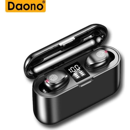 NEW Wireless V5.0 Bluetooth Earphone HD Stereo Headphone Sports Waterproof Headset With Dual Mic and 2000mAh Battery Charge Cas