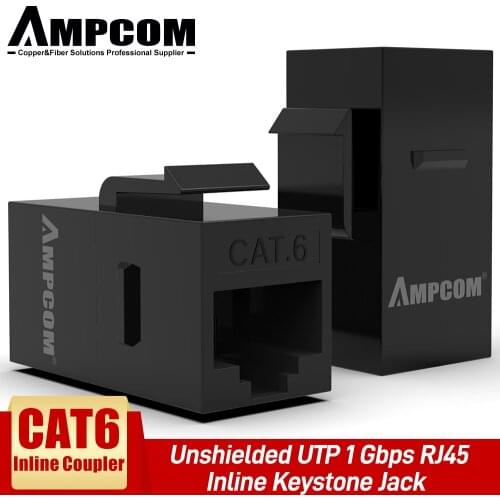 CAT5E/ CAT6 (UL Listed) RJ45 Inline Coupler Keystone Jack,AMPCOM RJ45 Cat6 Straight-Through Keystone Module Adapter Couplers