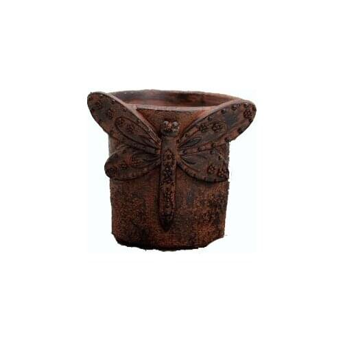 Cement concrete geometry high-end gifts silicone Dragonfly Cylinders pot Multi-meat Flower House Garden decorations clay mold