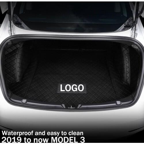 For Tesla Model Y Wear Dirt Resistant Leather Pad Car Rear Tail Box Cushion Trunk Mat With Bottom Mat 6 piece