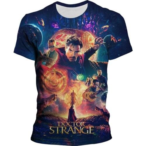 Marvel Hero Doctor Strange Mens T-shirt Summer 3D Print Fashion Womens Tee Shirts Short Sleeve Oversized Male Clothes