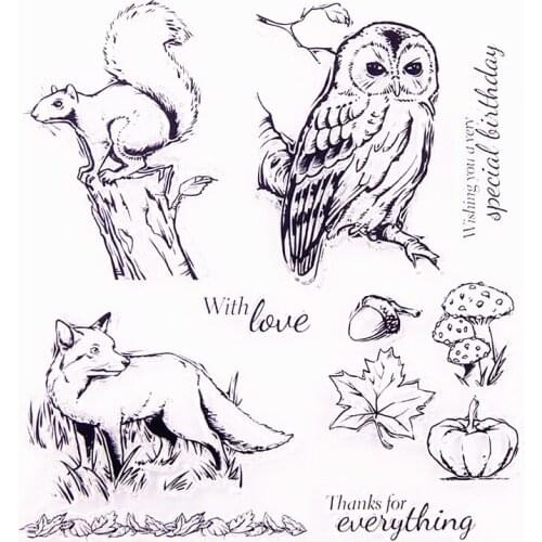 Hot selling squirrel transparent clear stamp / silicone seal roller stamp DIY scrapbook album / card production