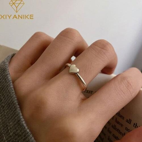 XIYANIKE 925 Sterling Silver Solid Small Love Heart Ring Female Fashion Sweet Opening Classic Кольцо Wedding Jewelry Customized