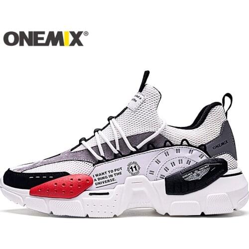 ONEMIX Running Shoes Men Height Increasing Air Cushioning Platform Breathable Mesh Sports Causal Walking Man Sneakers