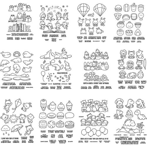 Summer Happy Animals Dolphins Lion Frog Rabbit Hippo Fox Piglet Dessert Stamps And Dies For DIY Scrapbooking Paper Cards Dies