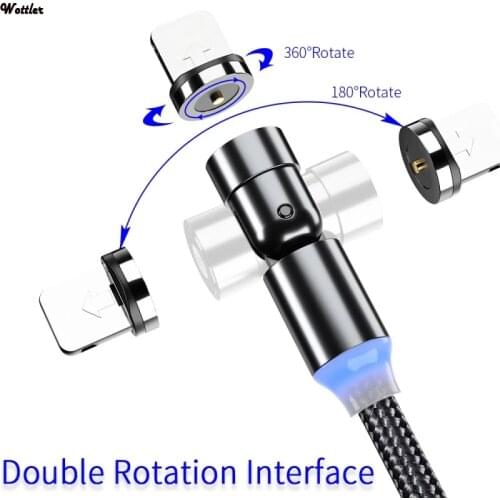 Rotate Magnetic Cable 360 Degree USB Type C Charging Cable Fast Charging Magnet Charger 540 Rotate Micro Magnetic Cable