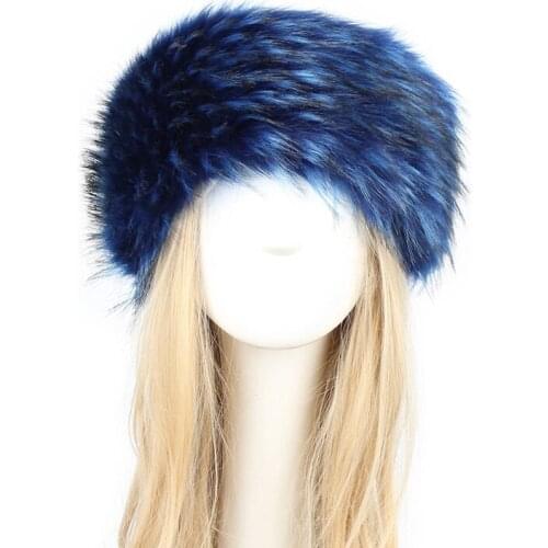 Fashion Women Lady Faux Fox Fur Russian Winter Hats Warm Fake Fur Cap Elegant Keep Ear Warmer Headband Caps Hats