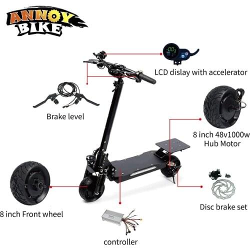 8inch Scooter Wheel Motor Kit 48V1000W 60KM/H Engine Hub Motor bicicletas electricas Brushless Electric Bike Wheel Bicycle