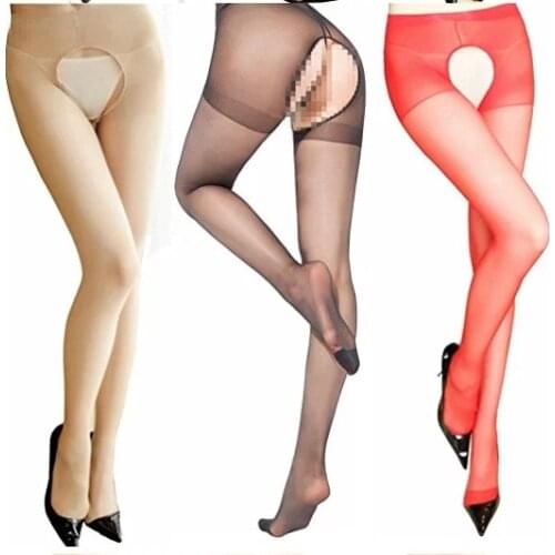 2019 New Arrival Sexy Lady Women Fashion Lace Open Crotch Soft Tights Elastic Pantyhose Stockings Black Cutout Stocking