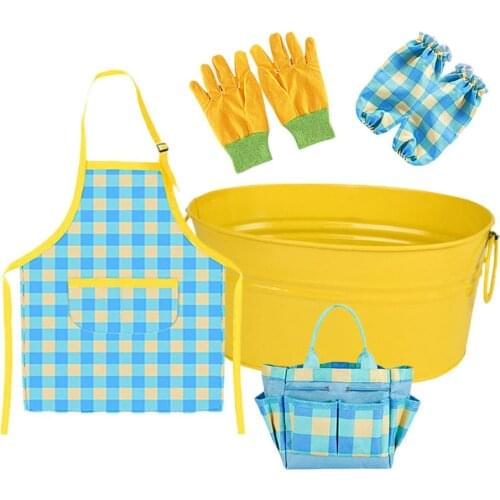 Kids Cleaning Tools Set Simulation Childrens Play House Toys With Apron Long Sleeve Outdoor Garden Interactive Games For Kids