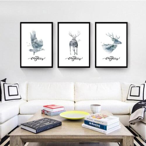 Nordic Minimalist Canvas Painting Abstract Animal Wall Art Posters And Print Pictures For Girl Bedroom Living Room Decoration