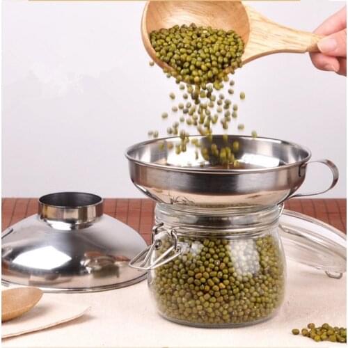 Stainless Steel Wide Mouth Funnel Canning Hopper Filter Food Pickles Jam Funnel Kitchen Gadgets Cooking Tools