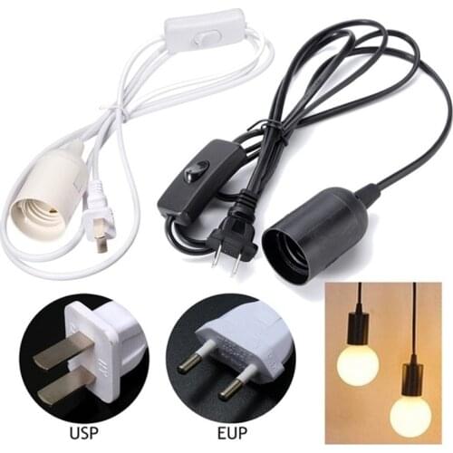 New 1.8m Power Cord Cable E27 Lamp Bases EU US Plug with Switch Wire for Pendant LED Bulb Hanglamp Suspension Socket Holder