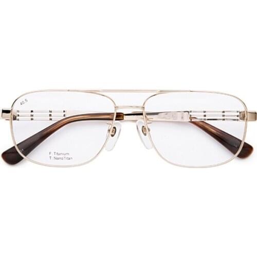 New arrival prescription glasses titanium women men square golden frame light weight titanium spectacle frame glasses case 2006y