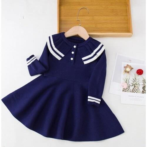 LZH Casual Childrens Clothes 2021 Autumn Knitted Sweater Dress For Girls Loose Kids Costume 3-12 Years New Baby Girls Dresses