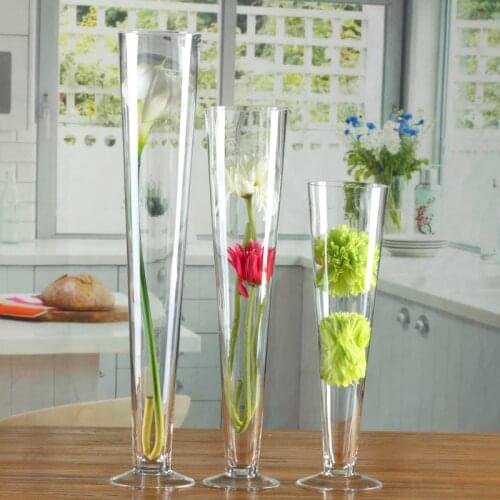 Glass Vase Nordic wedding road leader transparent Tall vase glass containers creative vase decoration for wedding J