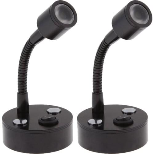 2pcs 1W 12V LED Bedside Reading Lamp Light For RV Camper Marine Boat Motorhome