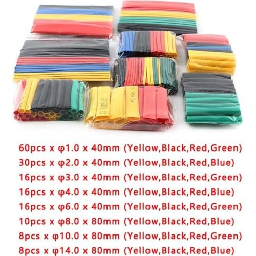 164pcs/Set Heat Shrink Tube,termoretractil Polyolefin Tube Cable Kit,Assorted Insulated Sleeving Tubing Wrap Wire Cable Sleeve