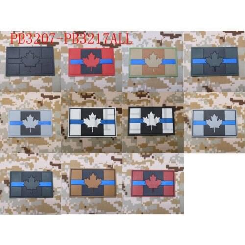The thin blue line Canada Red Maple flag 3D PVC patch