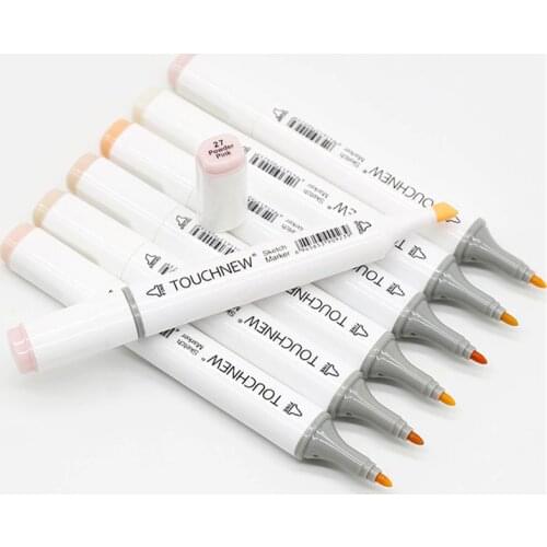 TOUCHNEW 12/24 Colors Sketch Skin Tones Marker Pen Artist Double Headed Alcohol Based Manga Art Markers brush pen