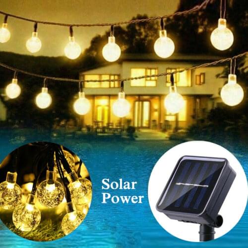 Outdoor Solar Power LED Lights Fairy Garland Lighting String Lights for Wedding Christmas Party Garden Patio Decor Waterproof