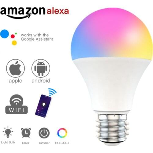 15W WiFi Smart Light Bulb E27 Bluetooth RGB LED Bulb With IR Remote Control IC Lighting Lamp Compatible With Alexa Google Home