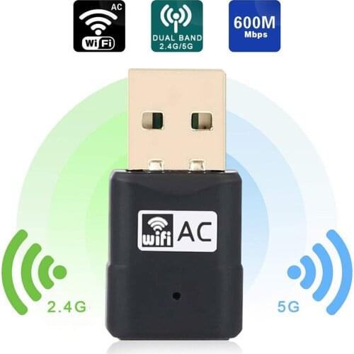 USB WiFi Adapter 600Mbps Dual Band 2.4G/5G Wireless WiFi Dongle Network Card