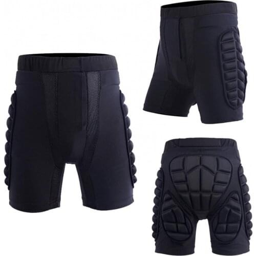 Unisex Polyester Motorcycle Snowboard Protection Ski Protective Hip Butt Padded Shorts Cycling Clothing Black Breathable Shorts