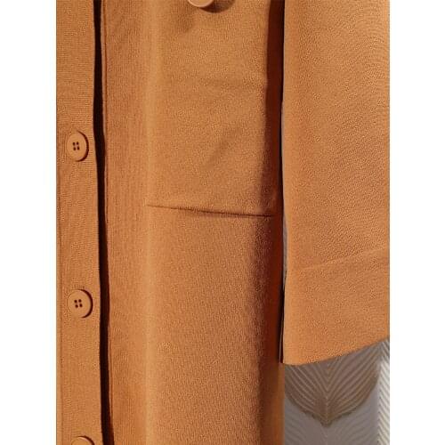 Women Jacket French Simple Knitted Loose Jacket 2021 Spring and Summer New Product Stitching Pocket Shirt Collar Lace Cardigan