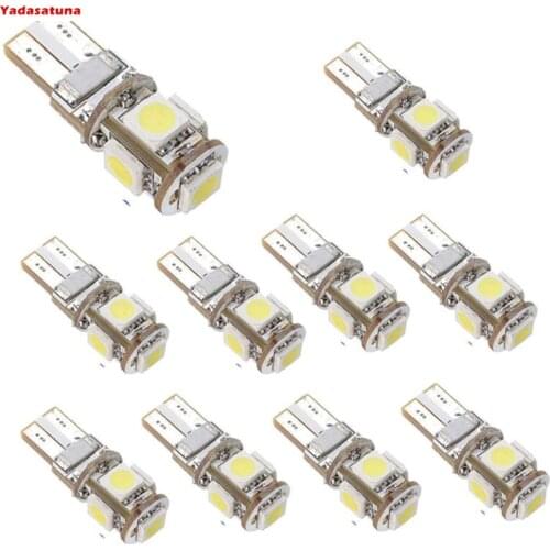 10 Pieces Lampada Pingo W5W 194 T10 5 Led Branca Cambus Canceller W5w 6000k