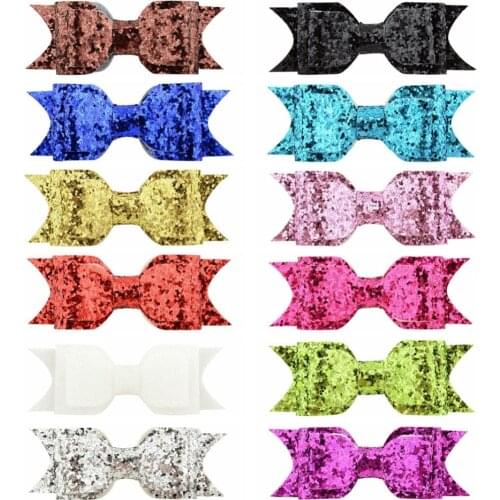 12pcs Hair Clip Women Baby Girl Big Glitter Hair Bow Kids Hairpins Hair Clip For Children Hair Accessories Toddler Headwear