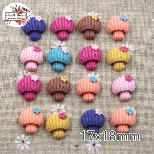 20pcs 17x18mm mix color mushroom resin flatback cabochon DIY jewelry/phone/nail art decoration