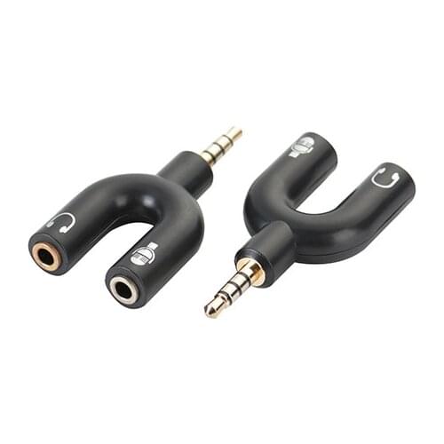 200PCS 3.5MM Extension Earphone Audio Spliter Cable Adapter Male to 2 Female For iphone 5s 6S 4 4S Plus meizu pro 6 AUX