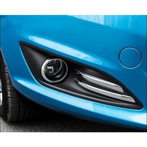 4pcs/set Car Front Fog Lamp Refitting Strips ABS Chrome Quality Sticker For Ford Fiesta MK7 Accessories
