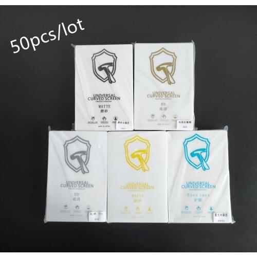 50pcs Universal Curved Screen Protective Film HD Hydrogel Film Matte Anti Blue-Ray TPU Blade Cutting Film LCD Screen Protector