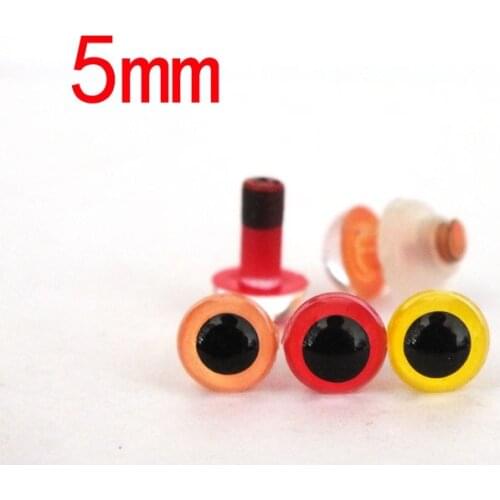 60pcs/lot Doll Eyeballs Accessories 5mm orange/red and yellow toy eyes